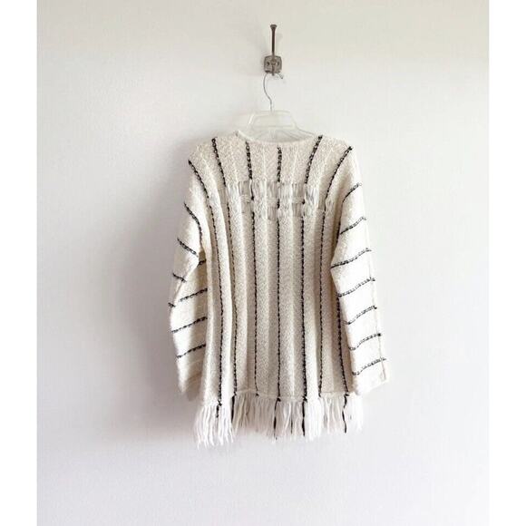 Raquel Allegra Striped Knit Fringe Alpaca Sweater Small - Picture 8 of 8